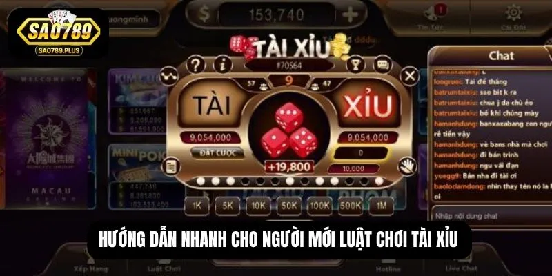 Hướng dẫn nhanh cho người mới luật chơi tài xỉu